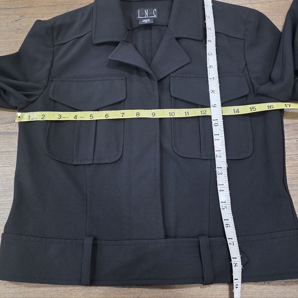 INC International Concepts Black 2-Piece Cropped Jacket & Skirt Suit Size 2 - Picture 16 of 16